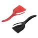 MIARHB 2 in 1 Grip and Flip Spatula Tongs Nylon Heat Resistant for Cooking Eggs Pancake fish French Toast Omelet Making for Home Kitchen Cooking Tool (2Pcs:Black+Red K)