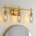 23 W Bathroom Vanity Light Golden Industrial Wall Light Fixtures Over Mirror w/Clear Glass Shade