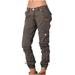 Posijego Women s Cargo Joggers With Pockets Low Rise Cargo Pants Plus Size Casual Straight Leg Work Pants