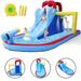 JOYLDIAS Inflatable Bounce House Water Slide Bouncer Kids Playhouse Backyard Indoor Outdoor w/Splash Pool Climbing Wall Basketball Hoop & Carry Bag 480W Air Blower Water Gun