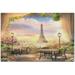 Beautiful Cafe Balcony View Eiffel Tower Paris City Building 500Pcs of Irregular Puzzles Printed with Colored Letters on Back to Reduce Difficulty a Happy Time of Cooperation for A