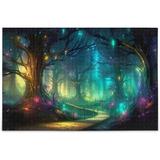 FREEAMG 1000 Pieces Mysterious Forest Jigsaw Puzzle for Adults Teens Kids Fun Family Game for Holiday Toy Gift Home Decor