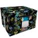 ECZJNT Watercolor black peacocks iris flowers Storage Bag Clear Window Storage Bins Boxes Large Capacity Foldable Stackable Organizer With Steel Metal Frame For Bedding Clothes Closets Bedrooms