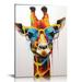 COMIO Funny Giraffe Canvas Wall Art Colorful Giraffe with Glasses Poster Prints Cute Animal Pictures for Kid s Room Nursery Modern Decor Framed (Giraffe-3 12.00 x12.00 )