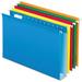 Extra Capacity Reinforced Hanging File Folders With Box Bottom 2 Capacity Legal Size 1/5-Cut Tabs Assorted Colors 25/BX