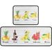 Fruit Kitchen Rugs Include Pineapple Lemon Banana Grape Watermelon Five Patterns Decor 2 Pieces Set Fruit Kitchen Mat Washable Runner Rug 17 x 47 + 17 x 23