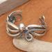 Kraken's Grace,'Polished and Oxidized Cubic Zirconia Kraken Cuff Bracelet'