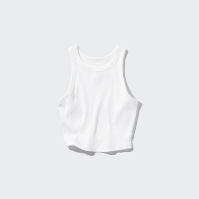 Uniqlo - Cotton Soft Ribbed Cropped Fit Vest Top - White - XXS