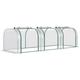 Outsunny PVC Tunnel Greenhouse Green Grow House Steel Frame for Garden Backyard with Zipper Doors 295x100x80 cm Clear, Clear