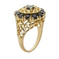 Yellow gold black sapphire ring