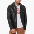 Levi's Jackets & Coats | Levi's Mens Size Large Jersey Hood Faux Leather Jacket Black Gray Nwt $180 | Color: Black/Gray | Size: L