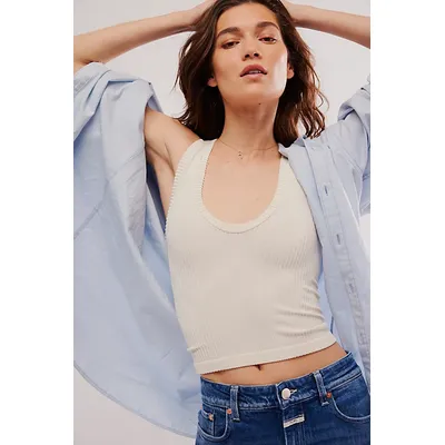 Clean Slate Seamless Tank Top by Intimately at Free People in Ecru, Size: XS/S