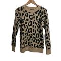 J. Crew Sweaters | J Crew Leopard Print Wool Alpaca Crew Neck Sweater | Color: Black/Cream | Size: Xs