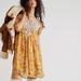 Free People Dresses | Free People Margot Printed Dress Floral Babydoll New Xs | Color: Yellow | Size: Xs