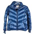 Athleta Jackets & Coats | Athleta Jacket Womens Xxs 2xs Goose Down Puffer Packable Quilted Blue Full Zip | Color: Blue | Size: Xxs