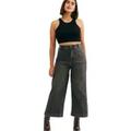 Free People Jeans | Free People Crvy Berlin Wide Leg Jeans Black Wash Out Size 28 | Color: Black/Gray | Size: 28