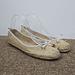 Michael Kors Shoes | Michael Kors Meg Bow Tan Mk Canvas Espadrille Ballet Sz 8.5 Women's | Color: Cream/Gold | Size: 8.5