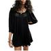 Free People Shorts | Free People Dancing In The Waves Romper S Wide Leg Flowy Loose Black Crochet | Color: Black | Size: S