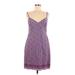 Old Navy Casual Dress - Slip dress: Purple Print Dresses - Women's Size 8