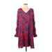 Philosophy Republic Clothing Casual Dress - Popover: Red Floral Motif Dresses - Women's Size Medium