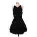 Kate Spade Saturday Casual Dress - Mini V Neck Sleeveless: Black Print Dresses - Women's Size 4