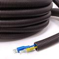 32mm Flexible Conduit Outdoor Cable IP40 50 Meter Coil - Underground, External Trunking, Electrical Ducting, Hose Pipe Wire Protection. Polypropylene