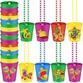Tigeen 24 Pcs Mexican Shot Glass Necklaces Plastic Fiesta Shot Necklace Cups Cinco De Mayo Shot Glass on Beaded Necklace for Mexican Festival Party Favors Supplies