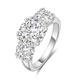 MiDiLi 5cttw D Color Moissanite Luxury Three Stone Engagement Ring 925 Silver Rings 18K Gold Plated Customs Jewelry (Color : 5ct, Size : 8)