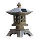 Uziqueif Garden Statues, Solar Pagoda Lantern Japanese Garden Decor, Indoor/Outdoor Zen Asian Decor for Garden, Landscape, Balcony, Patio, Porch, Yard Art Ornament, Polyresin,13x13x23 cm