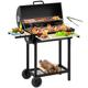 YITAHOME L Charcoal Smoker BBQ, Portable Barbecue Grill with Height Adjustable Charcoal Tray & Temperature Gauge for Party, Camping, Patio, Garden, Comes with Kitchen Tong