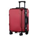 Suwequest Travel Luggage Fashion 20/24/28 Inch Suitcase Aluminum Frame Trolley Case for Men and Women Cabin Suitcase Red(Black Border) 26"