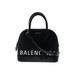 Balenciaga Leather Satchel: Black Print Bags