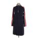 Venus Casual Dress - Shift High Neck 3/4 sleeves: Blue Solid Dresses - Women's Size Medium