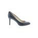 MICHAEL Michael Kors Heels: Slip On Stilleto Minimalist Blue Solid Shoes - Women's Size 9 - Almond Toe