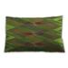 Ahgly Company Patterned Indoor-Outdoor Antique Bronze Green Lumbar Throw Pillow