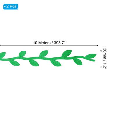 22 Yards Leaf Ribbon, Leaves Trim Rope Artificial, Style 8