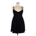 ASOS Casual Dress - Mini V Neck Sleeveless: Black Print Dresses - Women's Size 14