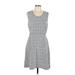 Merona Casual Dress - A-Line Scoop Neck Sleeveless: Gray Dresses - Women's Size Large