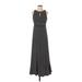 Ann Taylor LOFT Casual Dress - Maxi: Black Chevron Dresses - Women's Size Small
