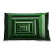 Ahgly Company Patterned Indoor-Outdoor Dark Forest Green Lumbar Throw Pillow