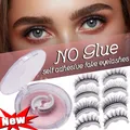 Cils auto-adhésifs réutilisables sans colle faux cils réversibles multiples naturels maquillage