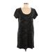 Z Supply Casual Dress - Shift Scoop Neck Short sleeves: Black Camo Dresses - New - Women's Size Large