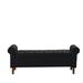 House of Hampton® Jovohn Linen Blend Upholstered Storage Bench Linen/Solid + Manufactured Wood in Black/Brown | 23.5 H x 62 W x 22 D in | Wayfair