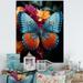 August Grove® Butterfly Pearl Patterns & Plum Framed On Canvas Print Canvas, Cotton in Blue/Orange | 20 H x 12 W x 1 D in | Wayfair