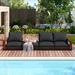 Latitude Run® Qudsiyah 4 Person Outdoor Seating Group w/ Cushions Metal in Black/Brown | Wayfair 23603B81B38142E09FC42D1E1AE82EB3