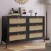 Bay Isle Home™ Anaila 6 - Drawer Dresser Wood in Black/Brown | 30.02 H x 47.02 W x 15.72 D in | Wayfair 29CDE790731D49B1B9A0FAEE4C46E92B