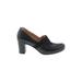 Naturalizer Heels: Loafers Chunky Heel Work Black Solid Shoes - Women's Size 8 - Round Toe