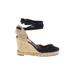 Christian Louboutin Wedges: Black Solid Shoes - Women's Size 5 - Open Toe