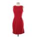 Cynthia Rowley TJX Casual Dress - Sheath Crew Neck Sleeveless: Red Print Dresses - Women's Size 6