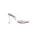 Zara Basic Mule/Clog: Slip-on Stiletto Cocktail Ivory Solid Shoes - Women's Size 38 - Open Toe